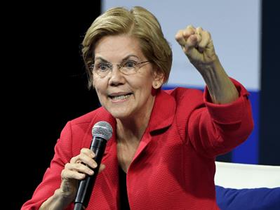 Democratic presidential candidate and
        U.S. Sen. Elizabeth Warren (D-MA) speaks during the 2020 Gun
        Safety Forum hosted by gun control activist groups Giffords and
        March for Our Lives at Enclave on October 2, 2019 in Las Vegas,
        Nevada. Nine Democratic candidates are taking part in the forum
        to address gun ...